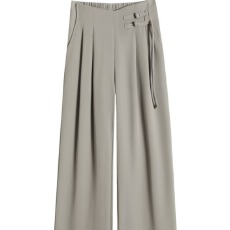 批发新中式冰丝西装裤<b class='q'>女</b>夏季薄款小个子雪纺阔腿裤高腰<b class='q'>垂</b>感休闲直筒裤