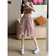 批发多巴胺工装裤男夏季新款学生韩版宽松<b class='q'>时尚</b>韩版潮流运动五分裤