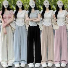 批发孕妇夏季薄款小个子女无托腹宽松夏款奶芙<b class='q'>休闲</b>长裤子外穿裤阔腿裤