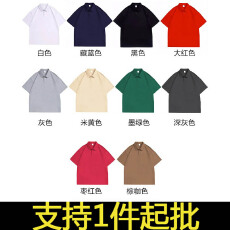 220g珠地原布领 polo衫翻领空白版光版情侣短袖T恤男女后包领