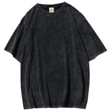 重磅纯棉水洗做旧抖音品质 230克宽松100%水洗做旧后包领T恤