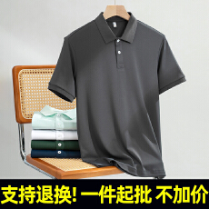批发支持退货1285#220克40支爽棉 10A抗菌防紫外线 宽松POL0领短袖T恤