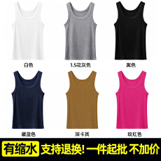 批发有缩水-支持退货T7116#260克仿棉螺纹坑条面料 圆领螺纹修身背心