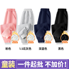 批发无质量问题不退换A1092#420克华棉复合银狐绒 童装松紧腰束脚卫裤