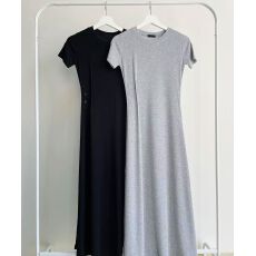 批发2026<b class='q'>夏季</b>新款法式纯色垂感短袖连衣裙女收腰显瘦大摆长裙子纯欲风