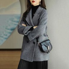 批发秋冬新款时尚韩版宽松<b class='q'>显瘦</b>休闲百搭洋气高端毛呢外套女潮中长款
