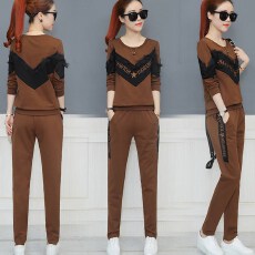 批发时尚运动套<b class='q'>装</b>女春秋季新款韩版宽松大码卫衣套<b class='q'>装</b>女两件