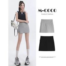 批发美式辣妹短裤女士运动瑜伽休闲灰色春夏季薄2026<b class='q'>新款</b>开叉包臀裙裤