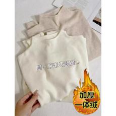批发天猫抖音质量小<b class='q'>立领</b>软糯针织长袖打底衫女秋冬季加绒毛衣韩版上衣
