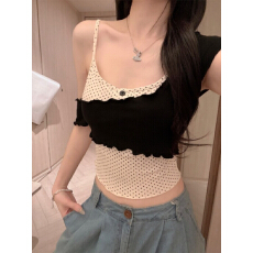 批发26年夏季小心机内搭外穿<b class='q'>T</b><b class='q'>恤</b>女辣妹上衣假两件带胸垫短袖<b class='q'>T</b><b class='q'>恤</b>