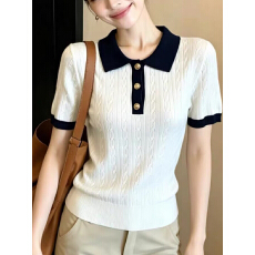 批发80-200斤内可穿<b class='q'>大码</b>女装S-XXXL夏季撞色麻花短袖t恤正肩冰丝上衣