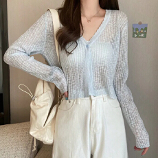 批发【竹节麻】针织夏季防晒衣薄款冰丝超薄短款外套披肩空调罩衫