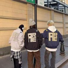 批发美式街头国潮刺绣字母棒球服棉衣男女宽松百搭校园春秋外套