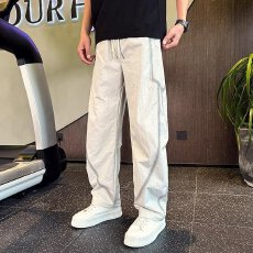 批发2025新款宽松休闲裤男韩版<b class='q'>潮</b>流百搭裤子夏季薄款坠感阔腿拖地长裤