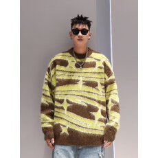 批发秋冬加厚毛衣男韩版潮流宽松日系针织衫冬季ins港风慵懒线衣外套