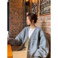 批发小众解构拉链V领开衫破坏设计感毛外套衣金属纽扣毛衫