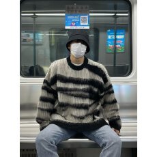 批发2025秋冬季美式街头小众设计感圆领针织衫男潮牌oversize百搭毛衣