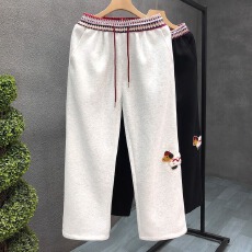 批发卡通牙刷绣青年宽松裤子男生直筒休闲裤2025<b class='q'>春</b>季新款男士微喇长裤