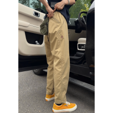 批发卡其色O标多口袋工装裤男春秋季软壳防水冲锋裤修身锥形登山裤子