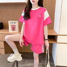 批发3169#<b class='q'>实拍</b>抖音质量实价/后包领/纯棉/宽松洋气撞色运动服两件套