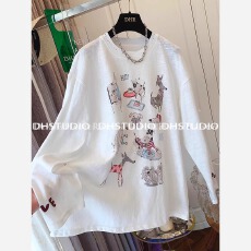 批发特价印花+刺绣+原版布料特大码240斤洋气减龄狗<b class='q'>长袖</b>防晒衫