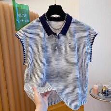 批发实价手工缝+原版面料 特大码240斤法式别致条纹甜美<b class='q'>T</b><b class='q'>恤</b>女