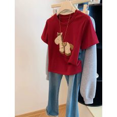 批发 实价（穿珠+刺绣+1X1德绒280克）200斤特大码春夏新款修身