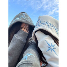 批发纯棉华棉复牛奶丝/超柔 国潮牌字母刺绣连帽卫衣女<b class='q'>情侣</b>