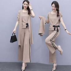 批发春秋季新款套装女阔腿裤2026气质减龄显瘦洋气御姐<b class='q'>轻熟</b>风三件套