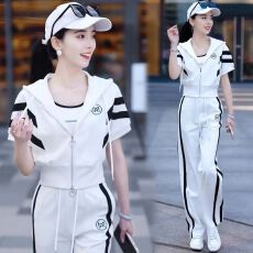 批发时尚<b class='q'>休闲</b><b class='q'>套装</b>女2026年夏季新款宽松减龄洋气运动服阔腿裤两件套
