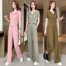 批发时尚运动套装女休闲短袖阔腿裤女夏季2026新款时尚两件套显瘦气质