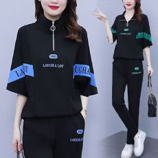 批发网红胖mm大码时尚休闲运动套装女2026夏季新款印花短袖宽松两件套