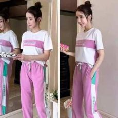 批发已出货 夏季短袖休闲运动服套装网红可盐可甜港风chic洋气两件套