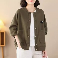 批发时尚休闲开衫卫衣女薄款2026春秋新款<b class='q'>大码</b>秋装小个子<b class='q'>中年</b>妈妈外套
