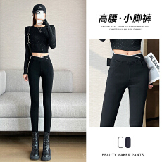 批发黑色<b class='q'>打底裤</b>女外出春秋新款爆款高腰显瘦弹力铅笔小脚裤子