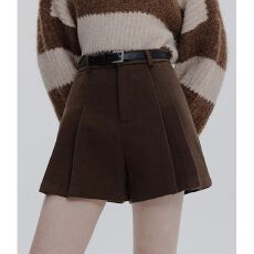 批发3806#官图 西装短<b class='q'>裙裤</b><b class='q'>女</b>春秋款韩系靴裤高腰半身裙打底a字百褶裤