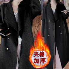 批发高级感呢子大衣女夹棉秋冬季<b class='q'>新款</b>毛呢外套赫本风气质正流行小个子