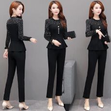 批发2026春秋款韩版淑女名媛气质小香风中年<b class='q'>妈妈</b>两件套休闲时尚套装女