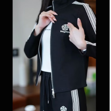 批发春季休闲<b class='q'>运动</b>套装女妈妈新款时尚<b class='q'>气质</b>立领大码外套阔腿裤两件套