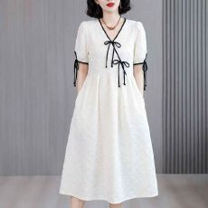 批发大码新款妈妈装连衣裙子女<b class='q'>夏季</b>气质新中式国风改良<b class='q'>旗袍</b>减龄长裙