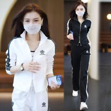 批发抖音爆款休闲运动<b class='q'>套装</b>女春秋季新款时尚气质立领外套阔腿裤两件套