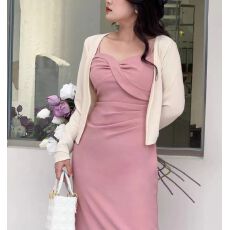 批发2026大码胖MM纯欲吊带<b class='q'>连衣裙</b>女设计感温柔<b class='q'>开叉</b>长裙子显瘦遮肉套装