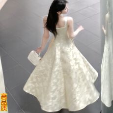 批发2026新款夏季女法式刺绣结婚礼服复古气质小众修身瘦生日连衣<b class='q'>裙</b>子