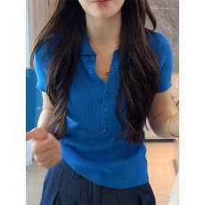 批发polo衫翻领短袖t恤女2026夏季新款设计感独特别致超好看减龄上衣