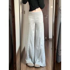 批发美式复古阔腿裤休闲裤女秋冬加绒百搭宽松垂感拖地裤设计感运动裤