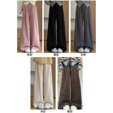 批发咖色常规灯芯绒运动卫裤女秋<b class='q'>冬</b>季2026新款高腰宽松显瘦常规阔腿裤