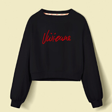 批发A1191#【加绒款+3元】圆领套头短款卫衣女秋冬上衣宽松显瘦小个子