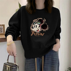 批发A1114#【加绒款+3元】圆领套头短款卫衣<b class='q'>女</b>秋冬上衣宽松显瘦小个子