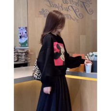 批发A1121#【加绒款+3元】圆领套头短款卫衣<b class='q'>女</b>秋冬上衣宽松显瘦小个子