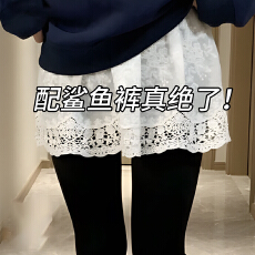 批发秋冬<b class='q'>蕾丝</b>屁帘专配鲨鱼裤遮胯显瘦2026早春新款女士叠穿打底半身裙